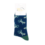 Load image into Gallery viewer, lusciousscarves Mr Heron Lizard&#39;s Design, Men&#39;s Bamboo Socks Orange
