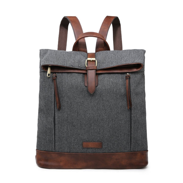 John | Tweed Laptop Bag Grey/Brown