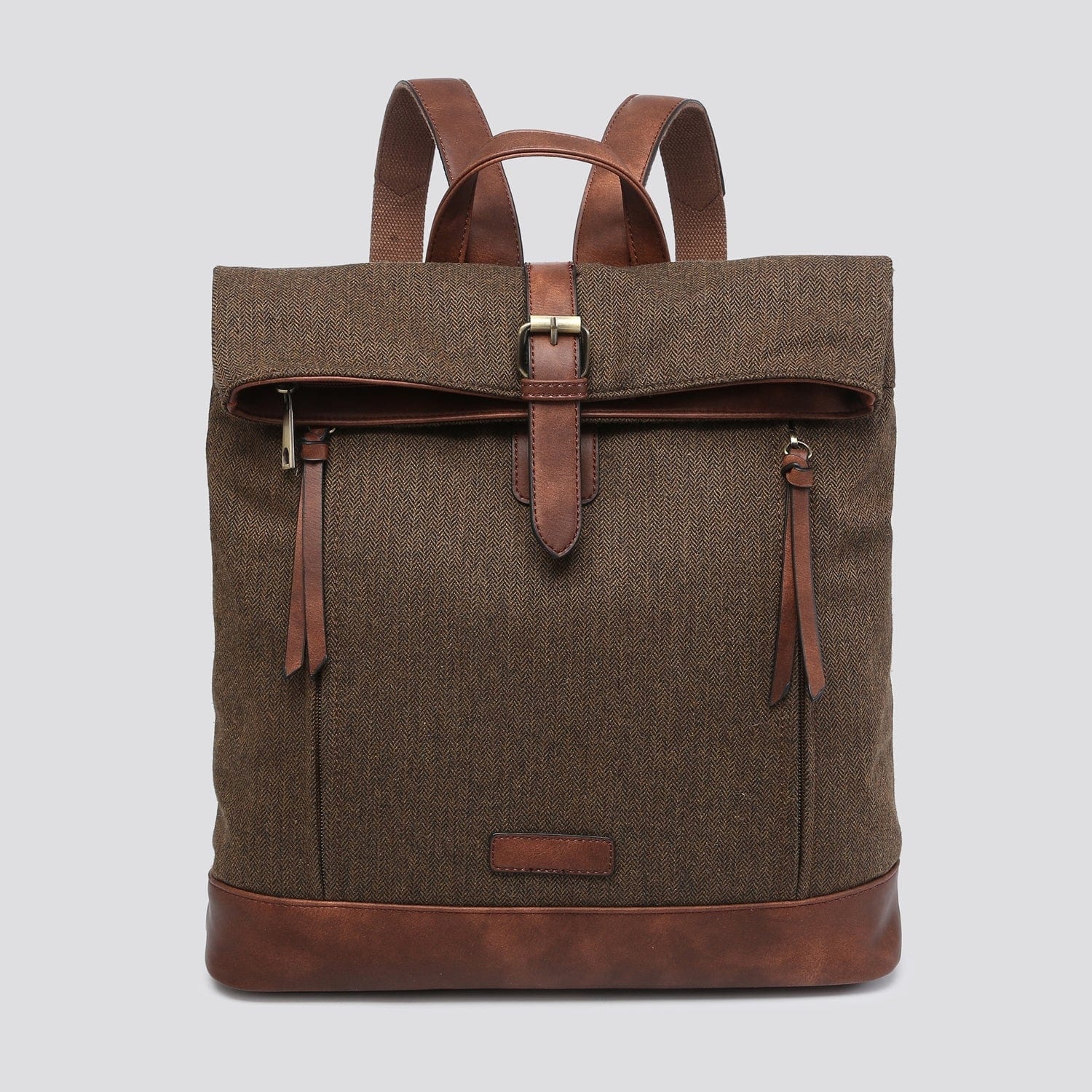 lusciousscarves Backpacks Brown Tweed Backpack Rucksack.