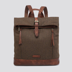 lusciousscarves Backpacks Brown Tweed Backpack Rucksack.