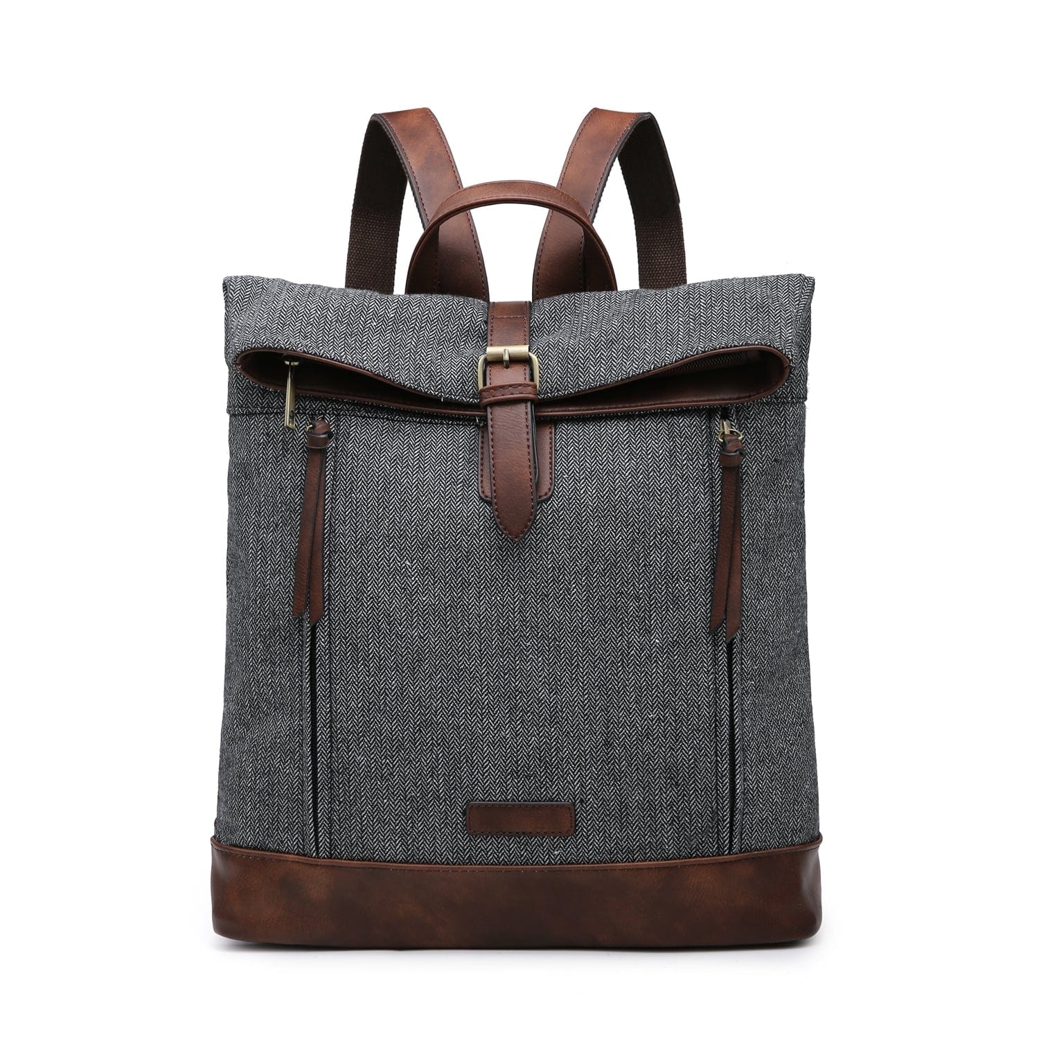 lusciousscarves Backpacks Dark Grey Tweed Backpack Rucksack.