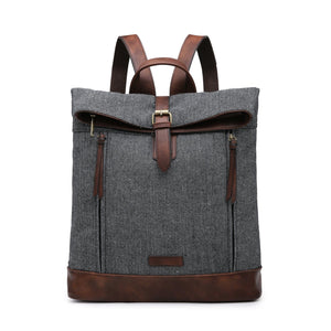 lusciousscarves Backpacks Dark Grey Tweed Backpack Rucksack.