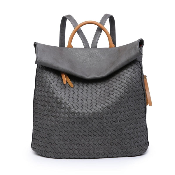 Grey faux leather backpack outlet