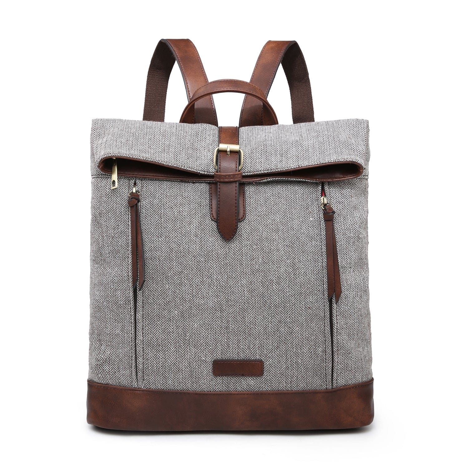 lusciousscarves Backpacks Pale Grey Tweed Backpack Rucksack.