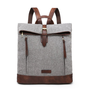 lusciousscarves Backpacks Pale Grey Tweed Backpack Rucksack.