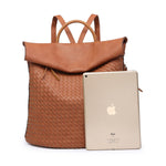Load image into Gallery viewer, lusciousscarves Backpacks Woven Design Faux Vegan Leather Backpack

