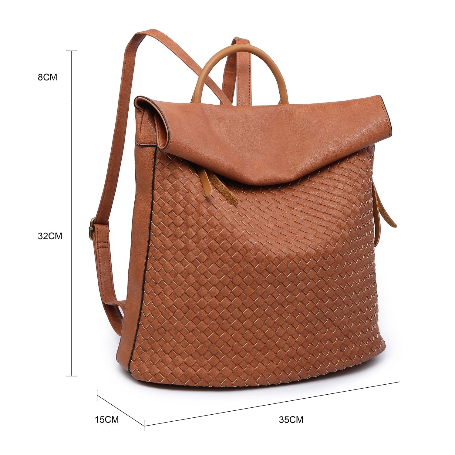 lusciousscarves Backpacks Woven Design Faux Vegan Leather Backpack
