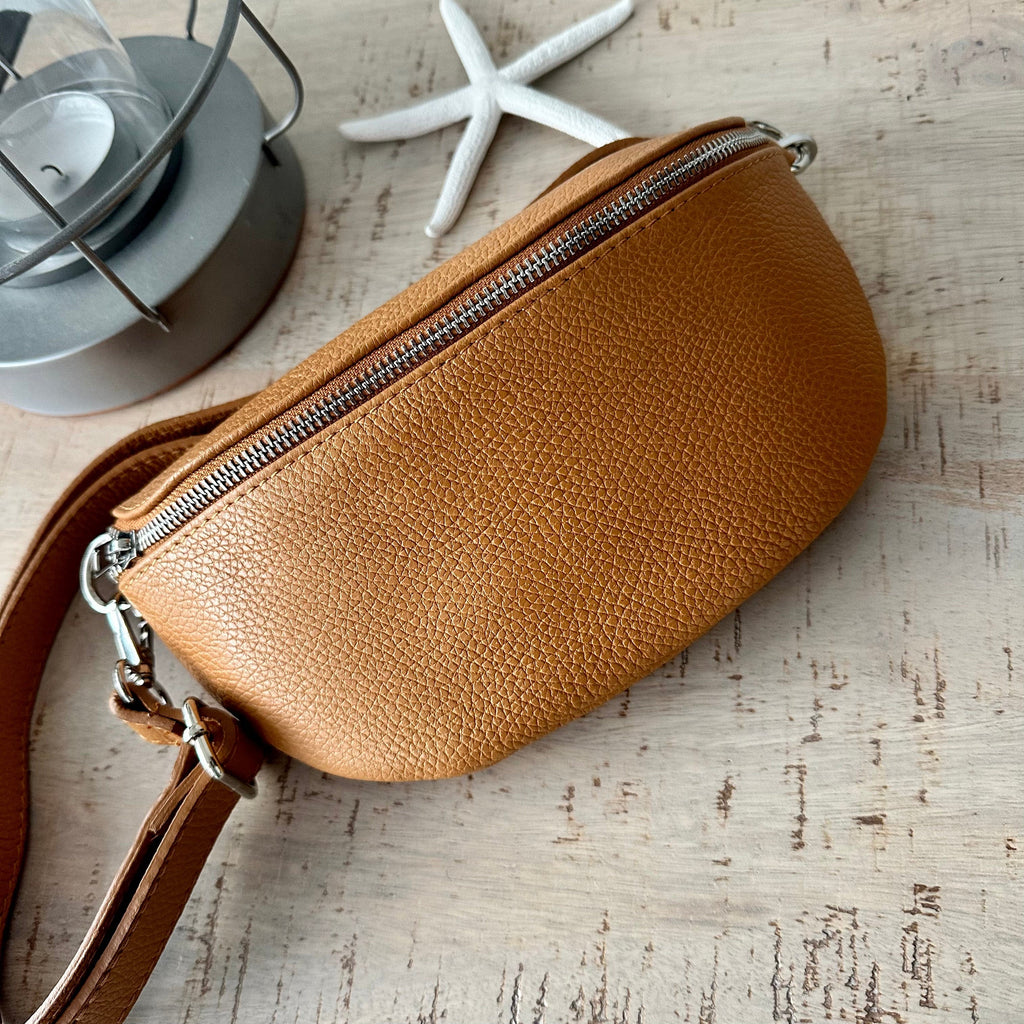 lusciousscarves Bum bag Tan Italian Leather Bum Bag.