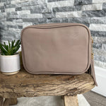 Load image into Gallery viewer, lusciousscarves Handbags Camel Beige Vegan Faux leather tassel camera style crossbody bag
