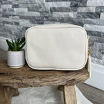Load image into Gallery viewer, lusciousscarves Handbags Cream Vegan Faux leather tassel camera style crossbody bag
