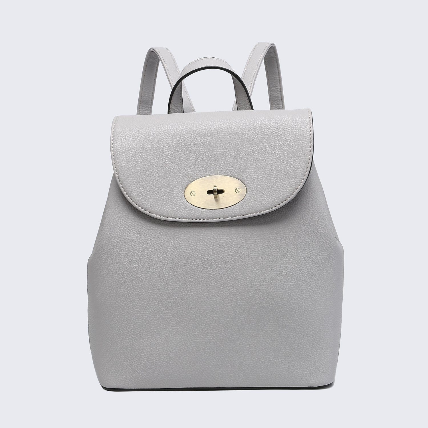 lusciousscarves Handbags Pale Grey Vegan Leather Rucksack Backpack