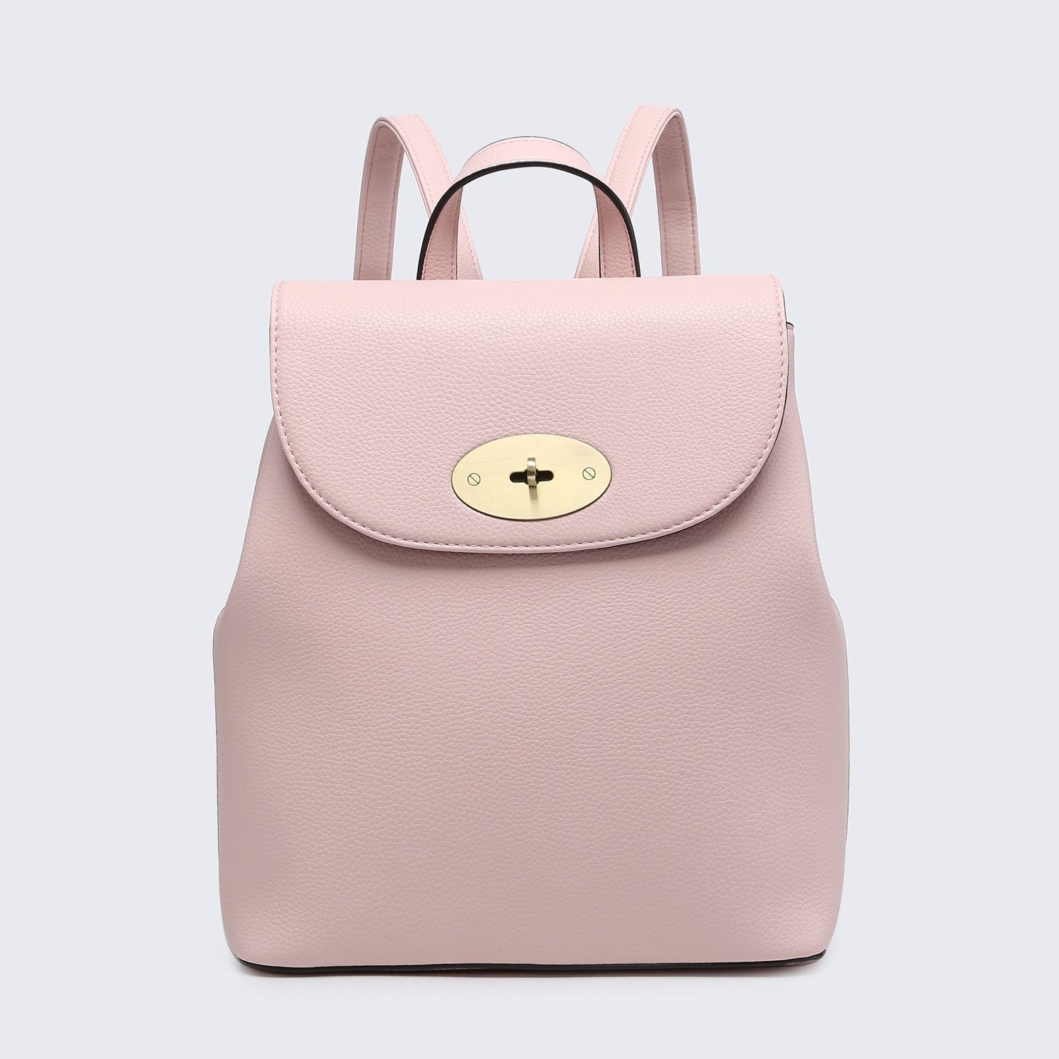 lusciousscarves Handbags Pale Pink Vegan Leather Rucksack Backpack