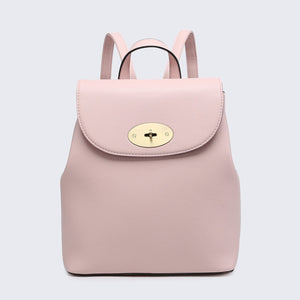 lusciousscarves Handbags Pale Pink Vegan Leather Rucksack Backpack