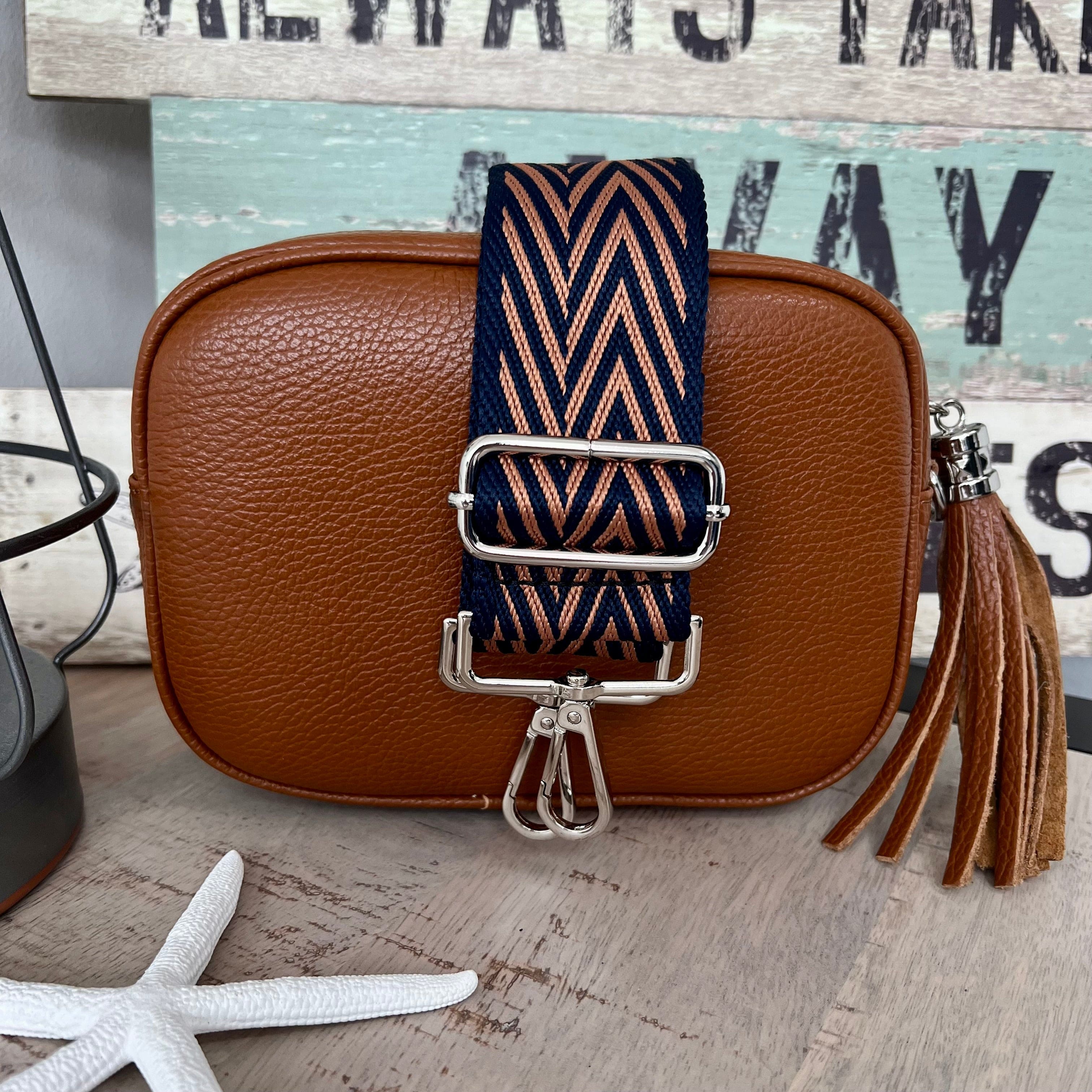 Italian Leather Woven Camera Crossbody