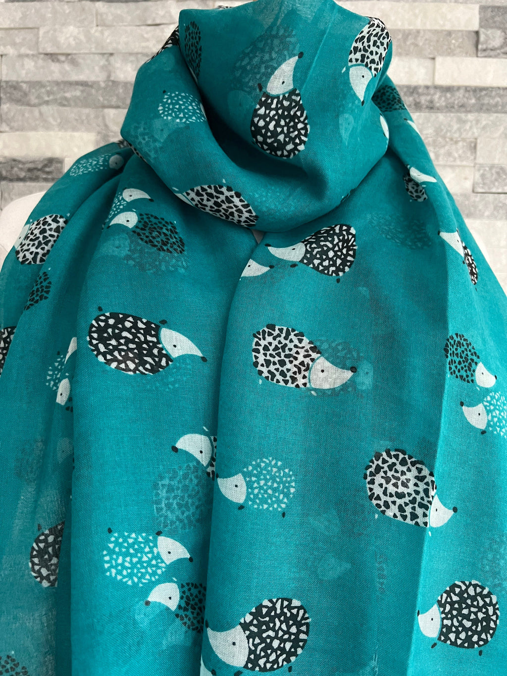 lusciousscarves Scarves Turquoise Hedgehog Scarf