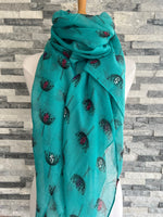 Load image into Gallery viewer, lusciousscarves Scarves Turquoise Retro Dandelions Scarf
