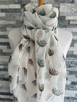 Load image into Gallery viewer, lusciousscarves Scarves White Retro Dandelions Scarf
