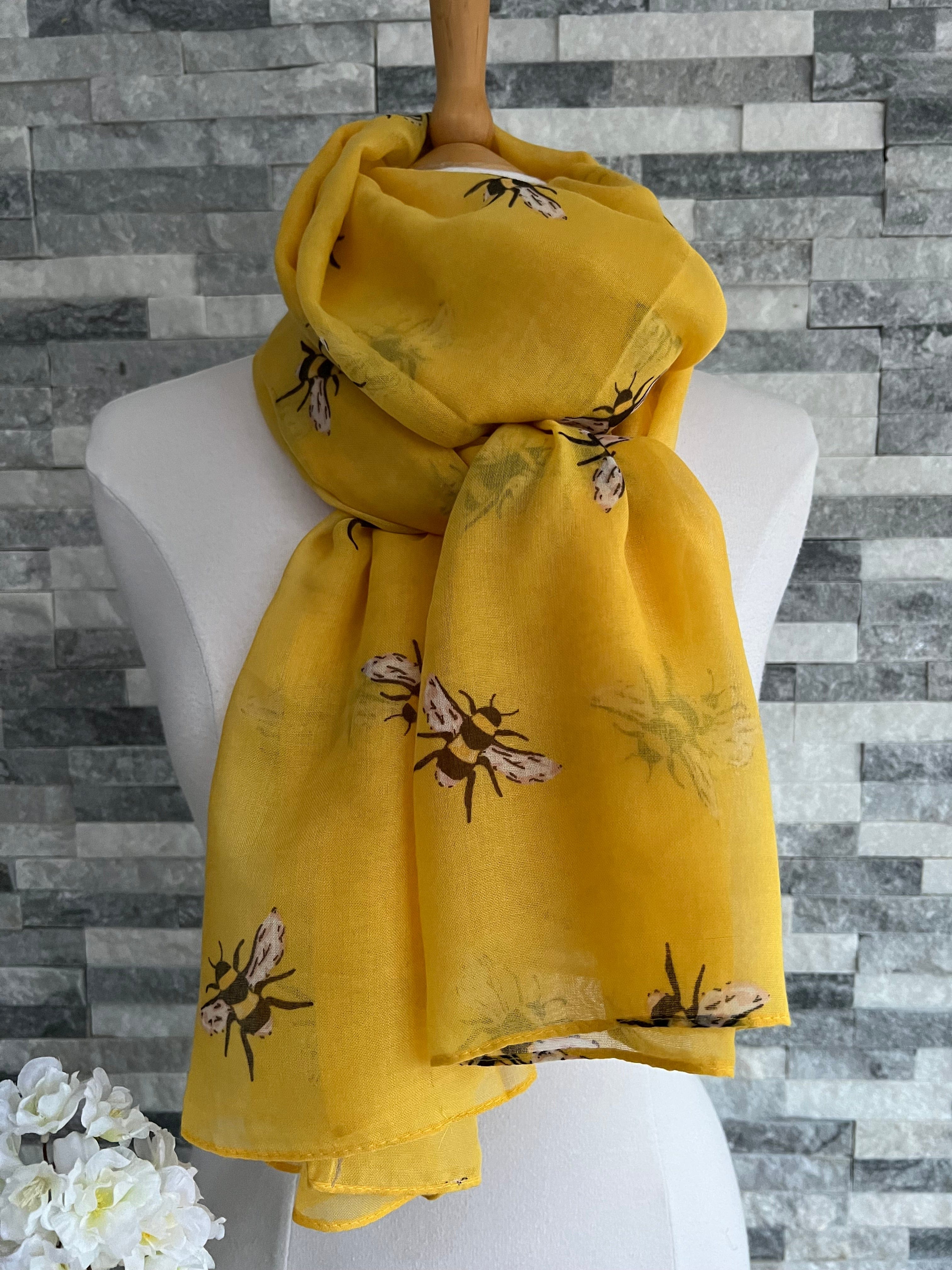 lusciousscarves Scarves Yellow Busy Bees Scarf