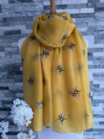 Load image into Gallery viewer, lusciousscarves Scarves Yellow Busy Bees Scarf
