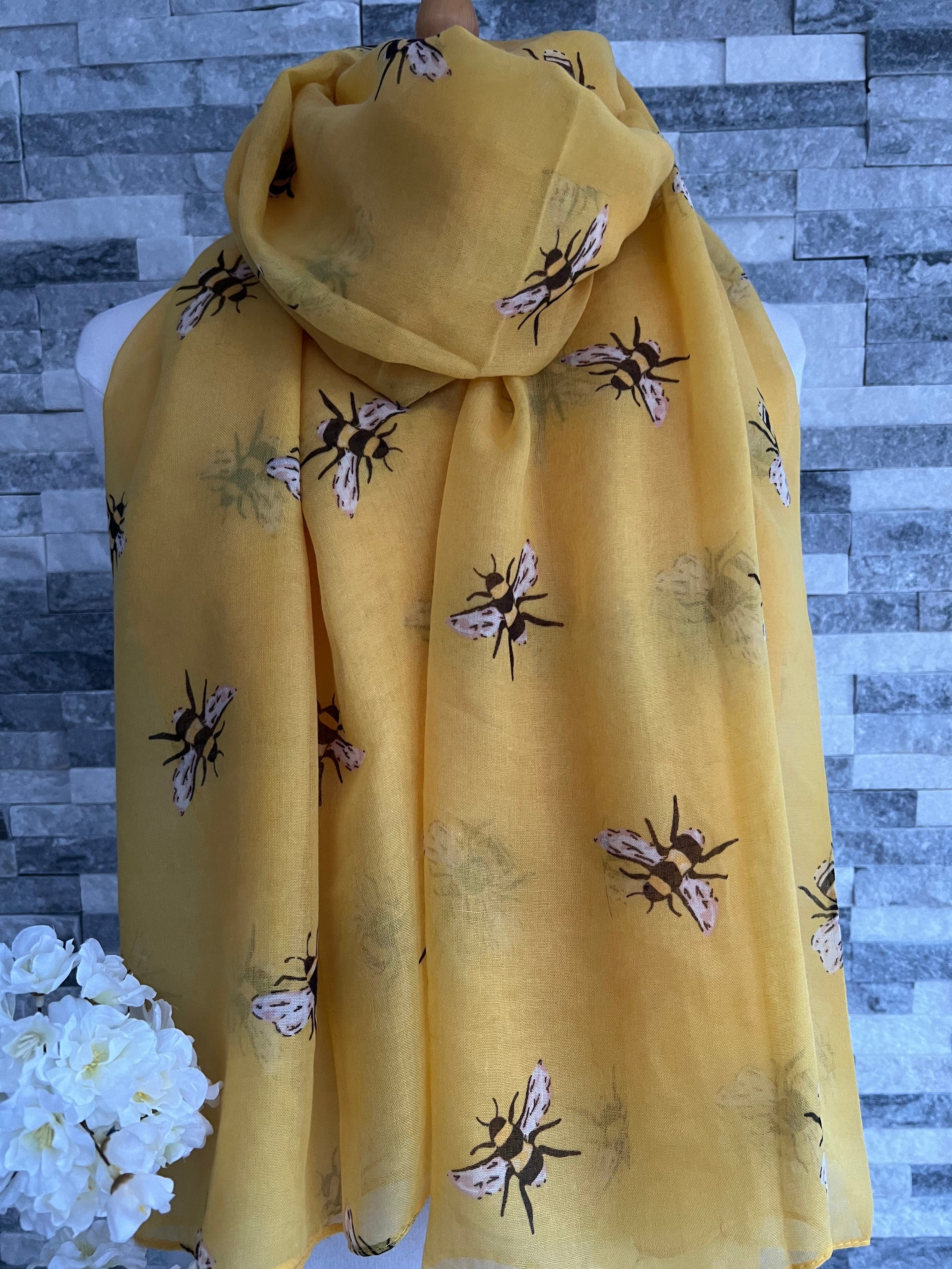 lusciousscarves Scarves Yellow Busy Bees Scarf