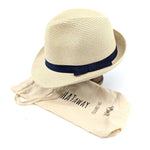 Load image into Gallery viewer, lusciousscarves Unisex Trilby Style Sun Hat with Black Band , Rollable and Packable.
